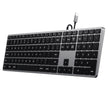 Клавиатура Satechi Slim W3 USB-C с подсветка - Сив - US