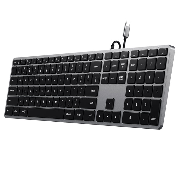 Клавиатура Satechi Slim W3 USB-C с подсветка - Сив - US