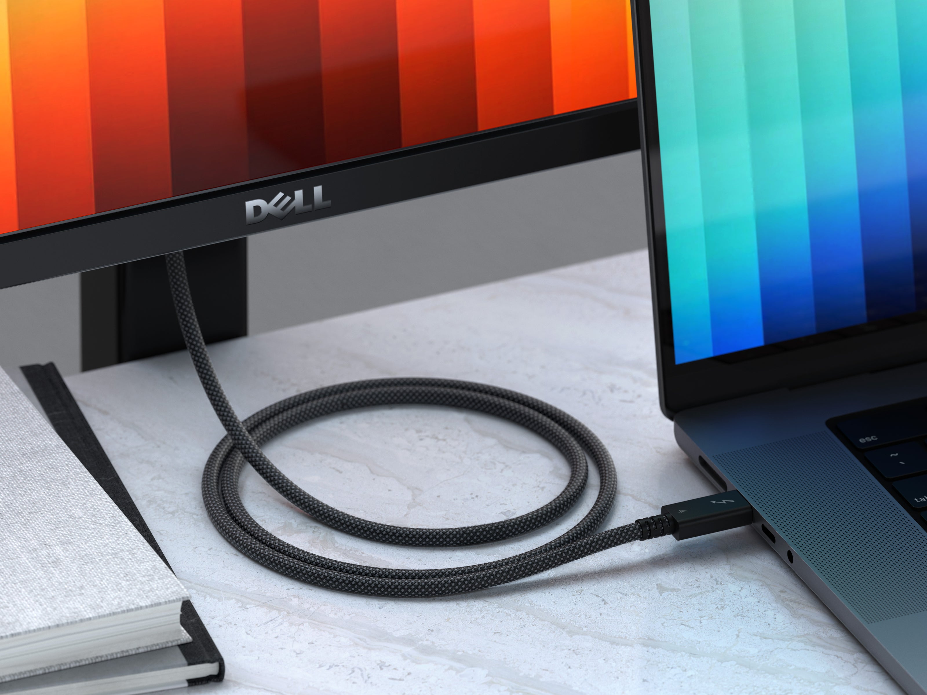 Кабел Satechi - Thunderbolt 4 (USB-C), плетен, 1 м, черен