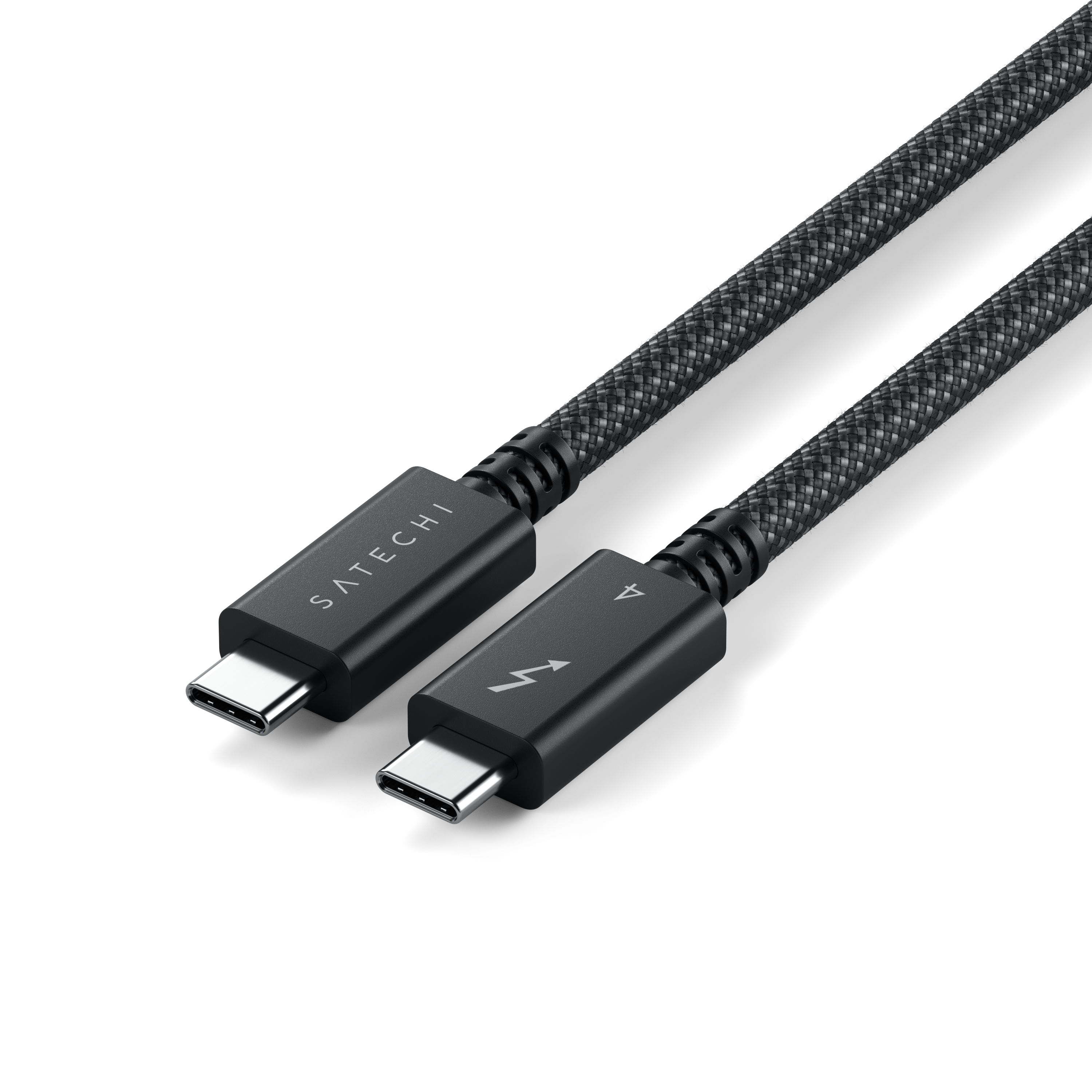 Кабел Satechi - Thunderbolt 4 (USB-C), плетен, 1 м, черен