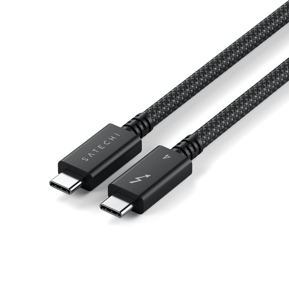 Кабел Satechi - Thunderbolt 4 (USB-C), плетен, 1 м, черен