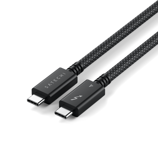 Кабел Satechi - Thunderbolt 4 (USB-C), плетен, 1 м, черен