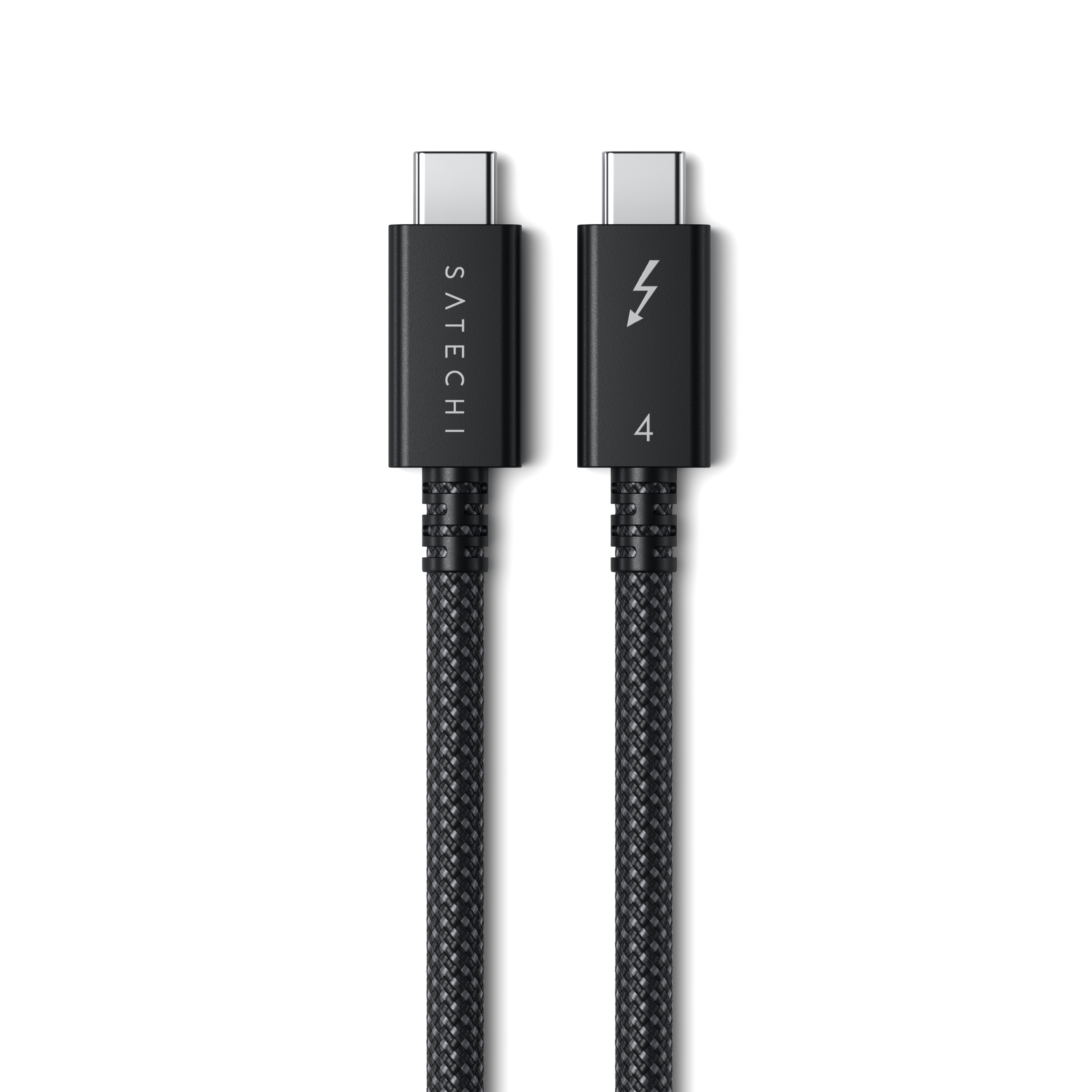 Кабел Satechi - Thunderbolt 4 (USB-C), плетен, 1 м, черен