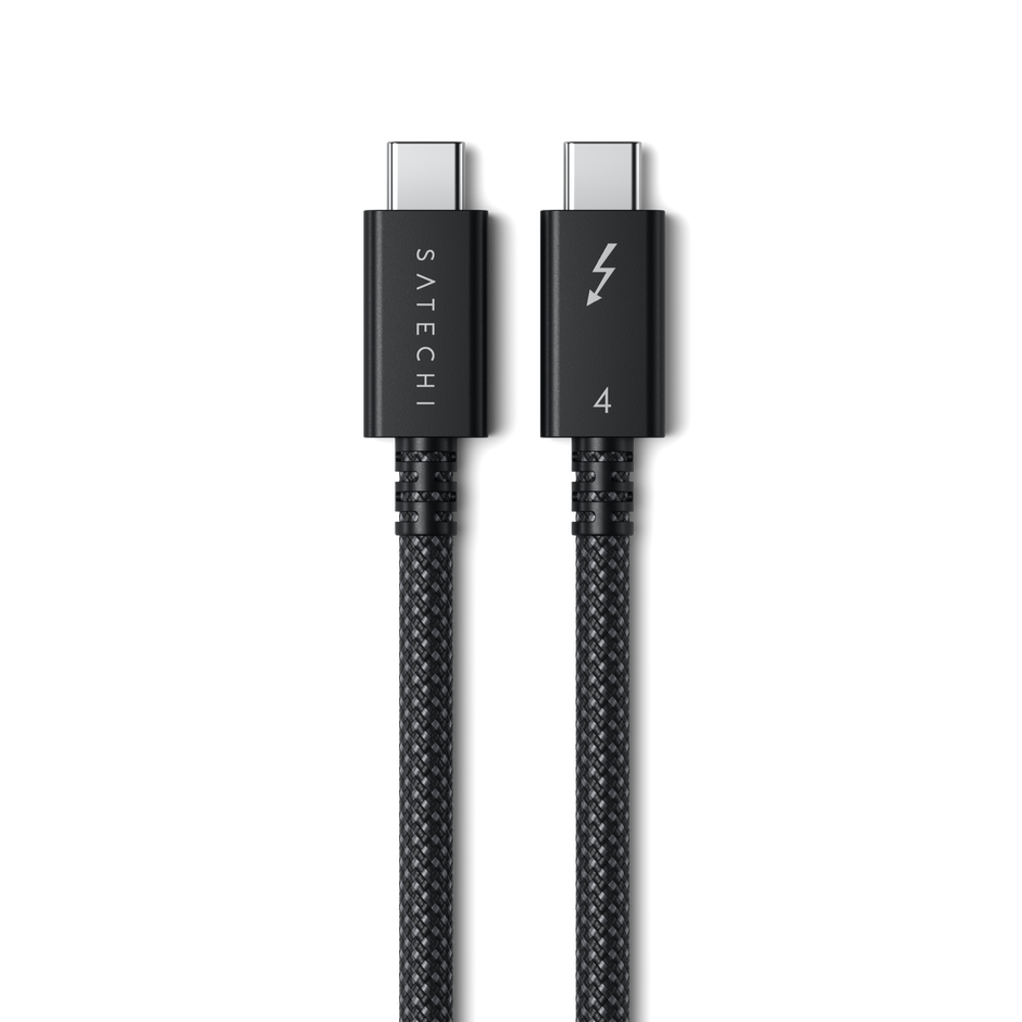 Кабел Satechi - Thunderbolt 4 (USB-C), плетен, 1 м, черен