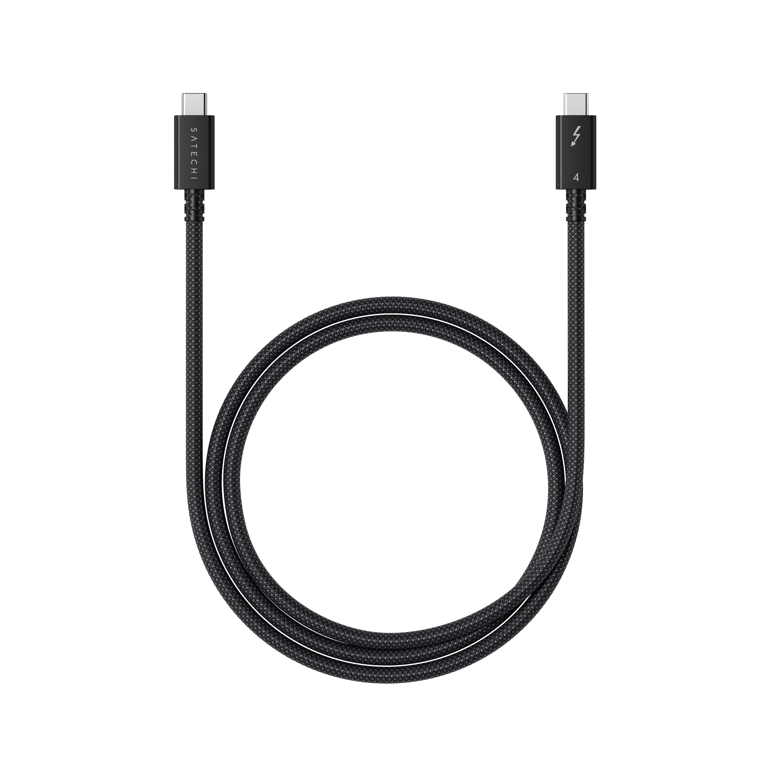 Кабел Satechi - Thunderbolt 4 (USB-C), плетен, 1 м, черен