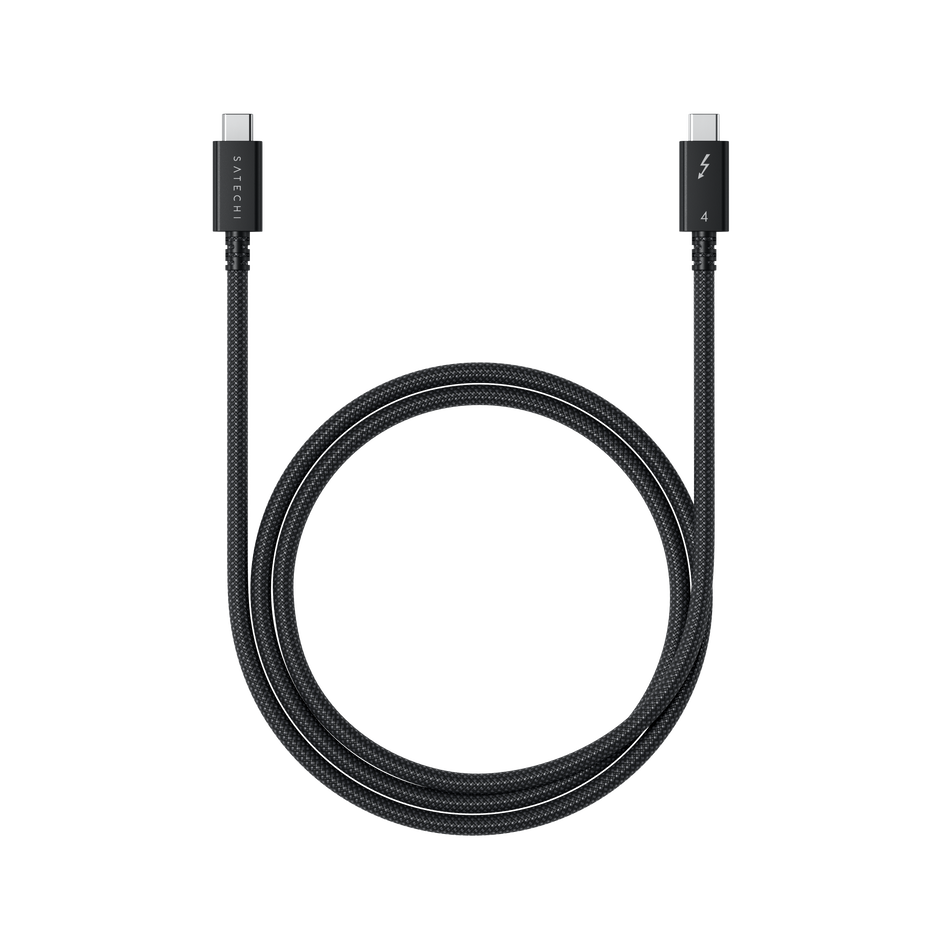 Кабел Satechi - Thunderbolt 4 (USB-C), плетен, 1 м, черен