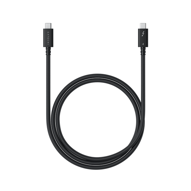 Кабел Satechi - Thunderbolt 4 (USB-C), плетен, 1 м, черен