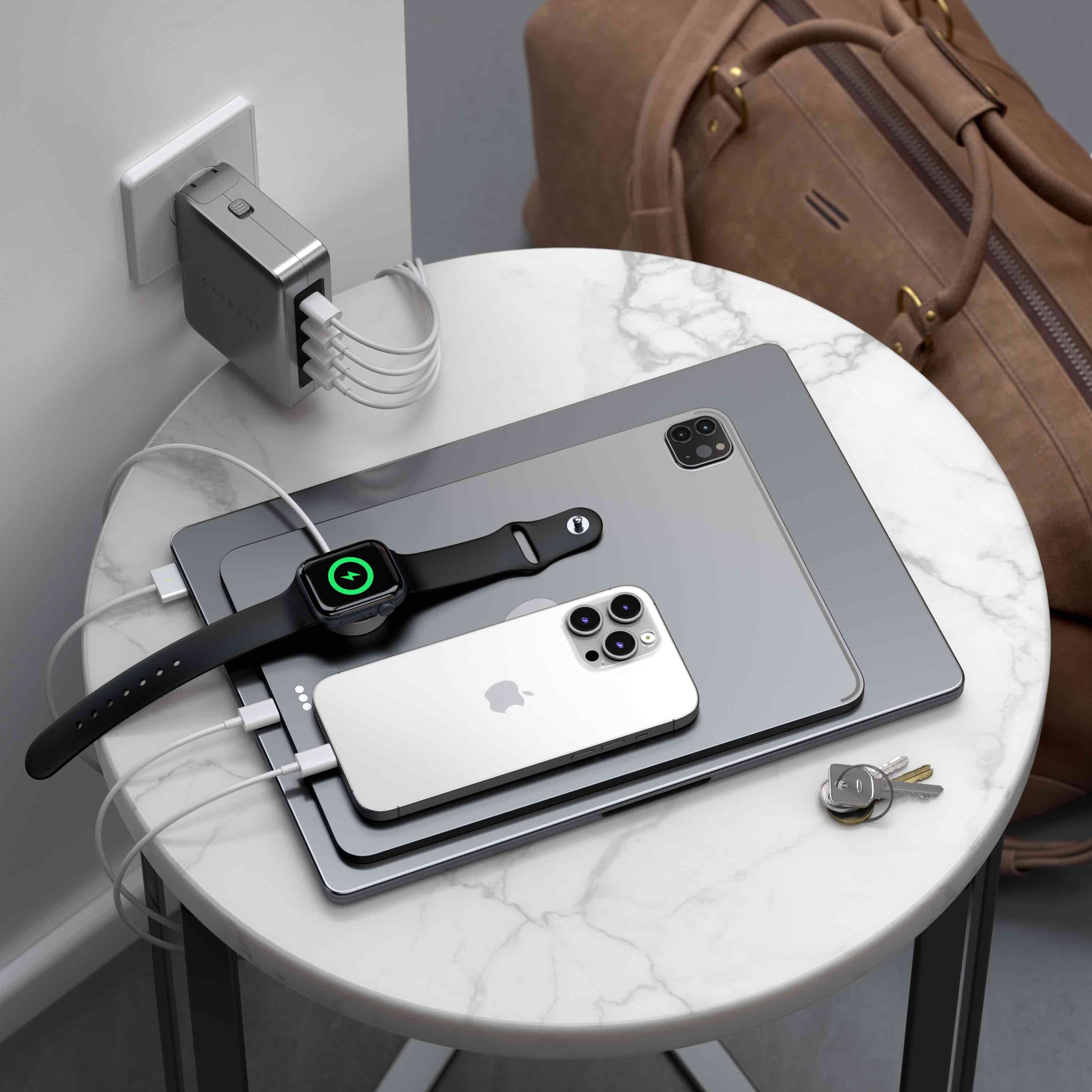Travel зарядно Satechi, 4 порта, 145W, USB-C, сив