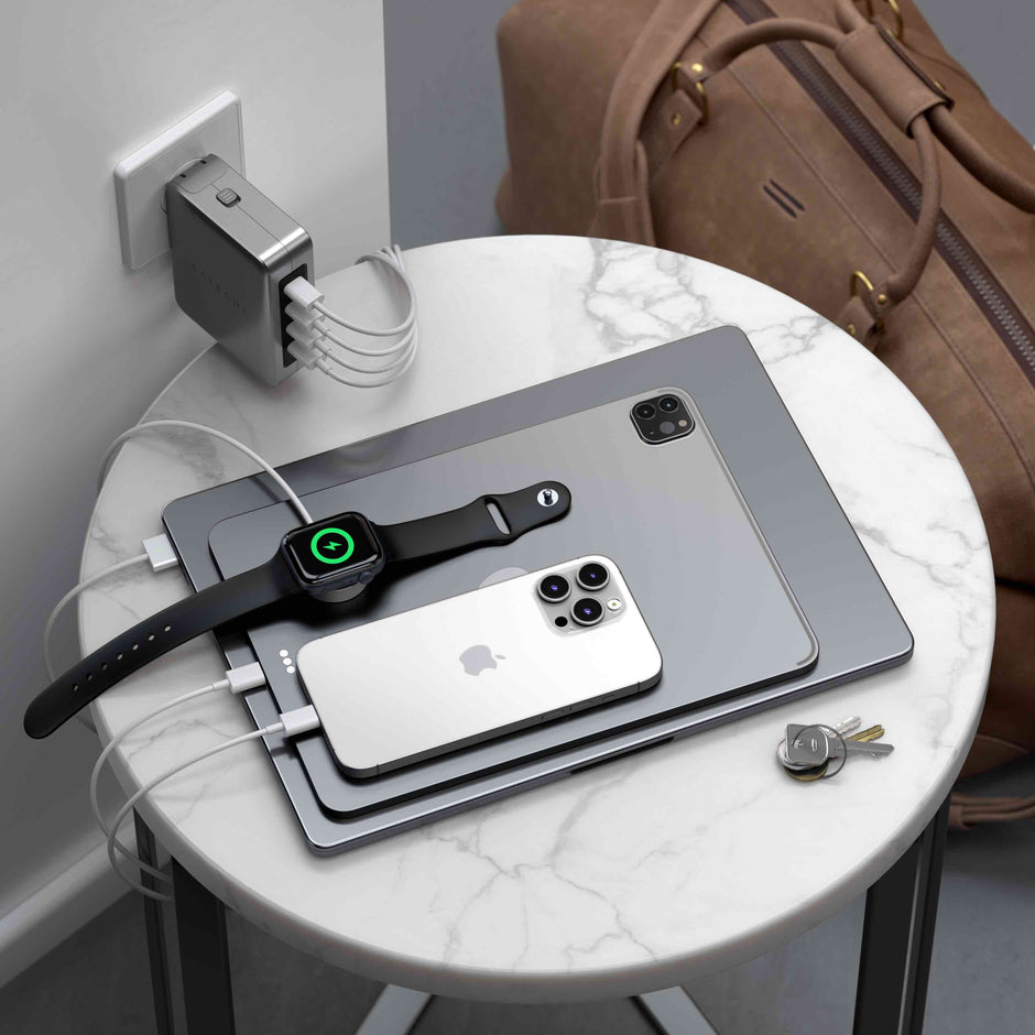 Travel зарядно Satechi, 4 порта, 145W, USB-C, сив