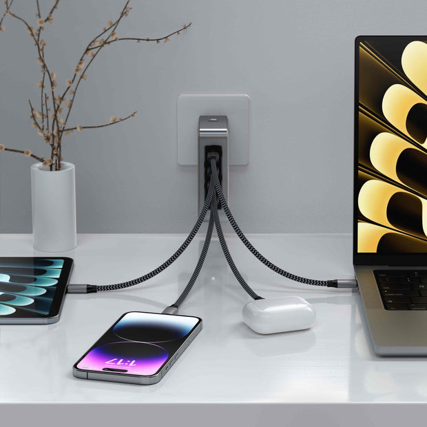 Travel зарядно Satechi, 4 порта, 145W, USB-C, сив
