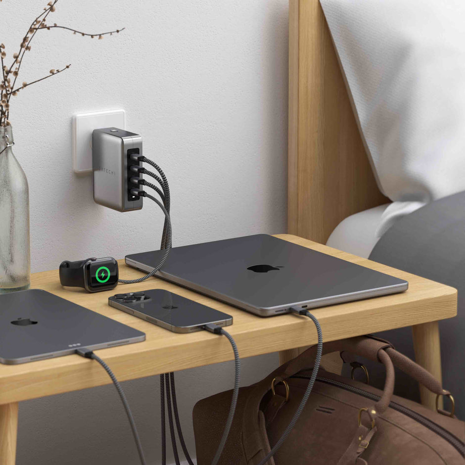 Travel зарядно Satechi, 4 порта, 145W, USB-C, сив