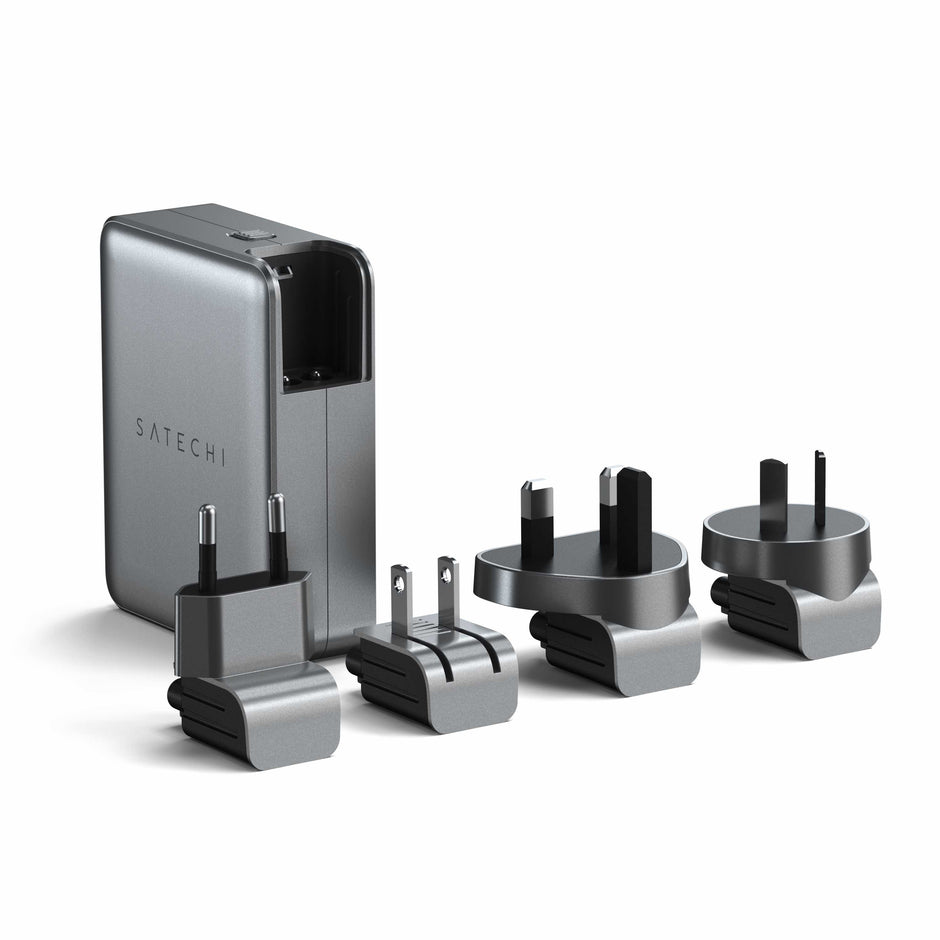 Travel зарядно Satechi, 4 порта, 145W, USB-C, сив