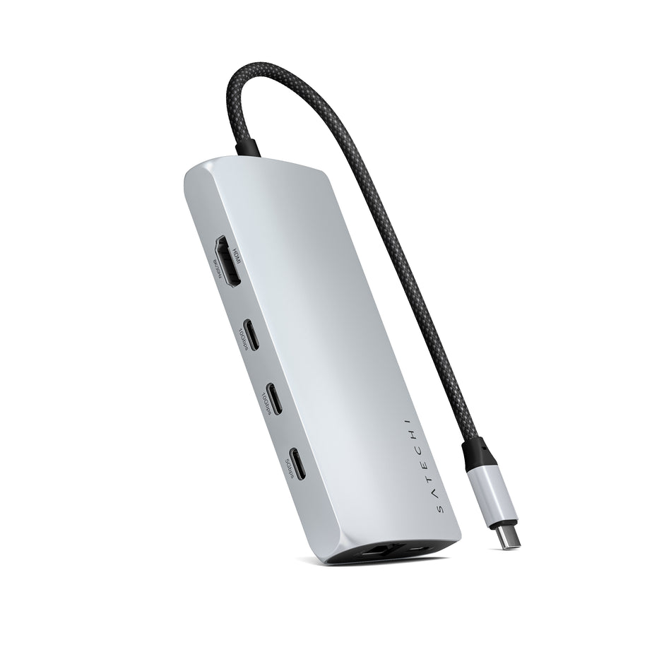 Satechi USB-C MultiPort Adapter 8K with Ethernet V3 - Silver