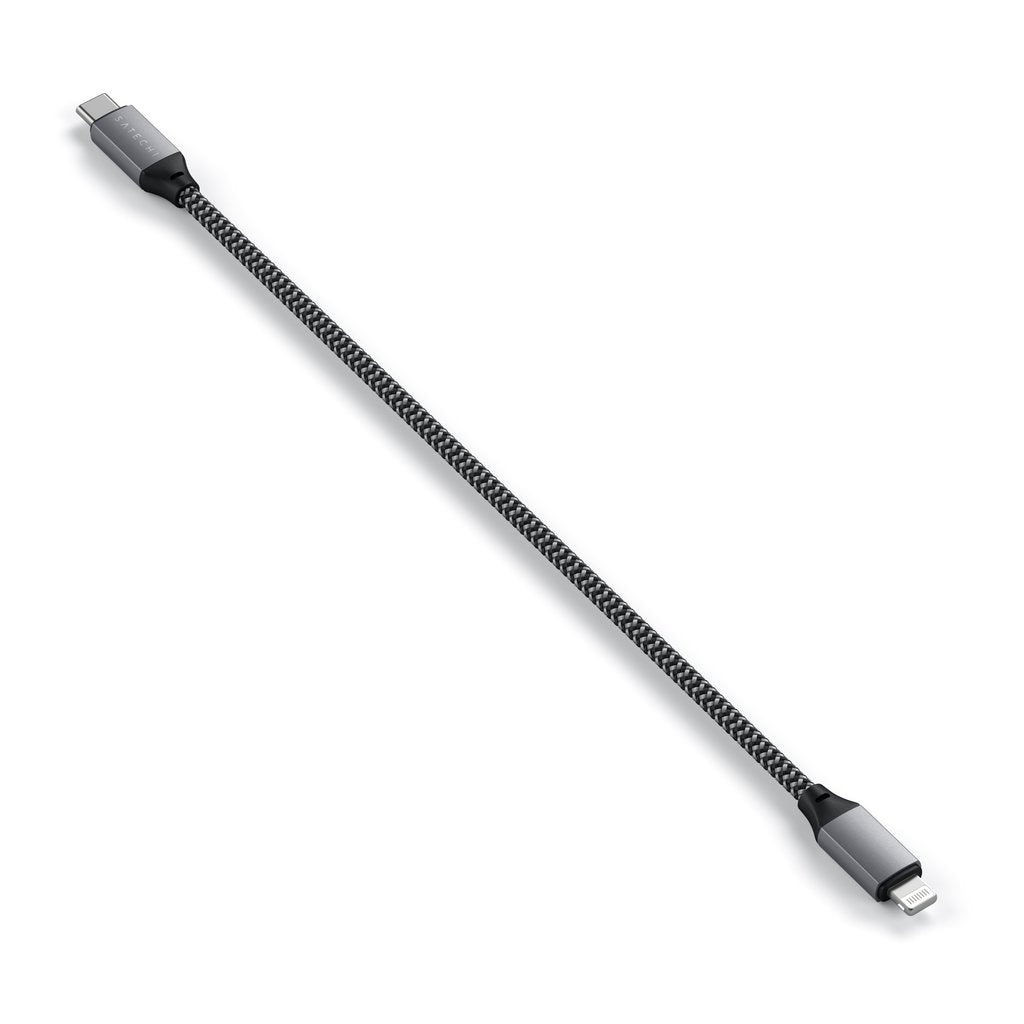 Кабел Satechi, USB-C/Lightning, 25 см, сив