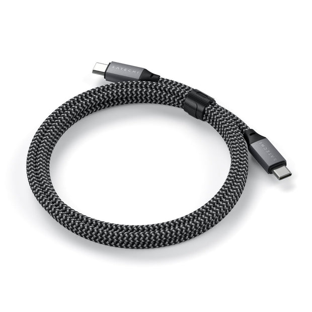 Кабел Satechi, USB-C/USB-C, плетен, 2 м, сив