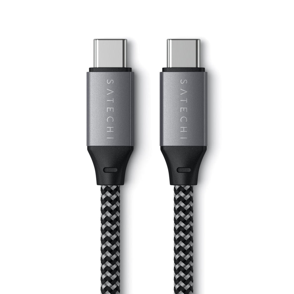 Кабел Satechi, USB-C/USB-C, плетен, 2 м, сив