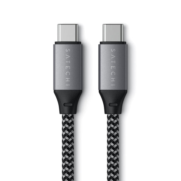 Кабел Satechi, USB-C/USB-C, плетен, 2 м, сив
