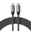 Кабел Satechi, USB-C/USB-C, плетен, 2 м, сив