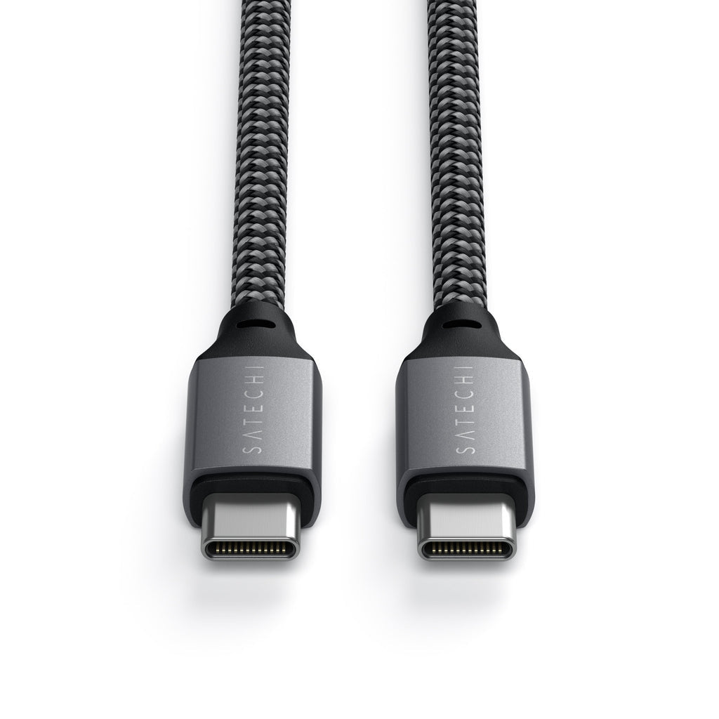 Кабел Satechi, USB-C/USB-C, плетен, 2 м, сив