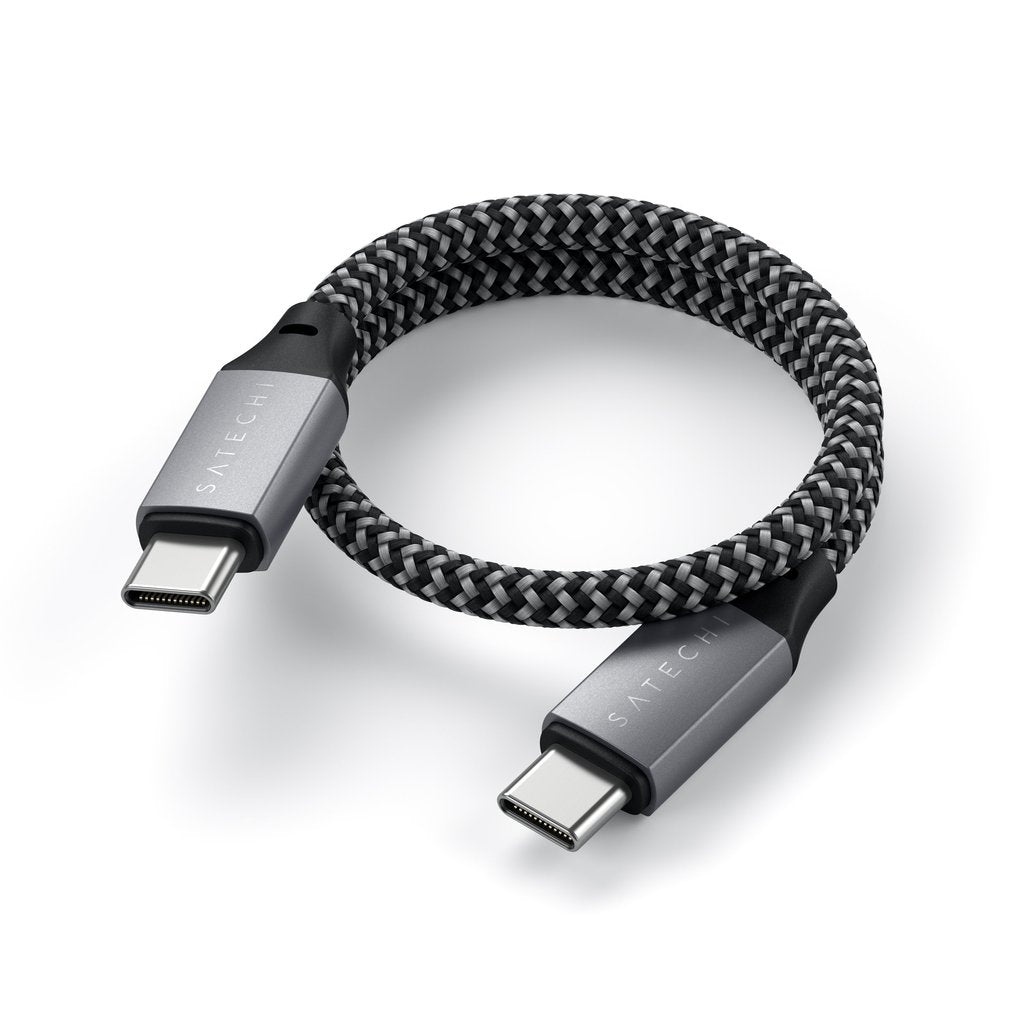 Кабел Satechi, USB-C/USB-C, 25 см, сив