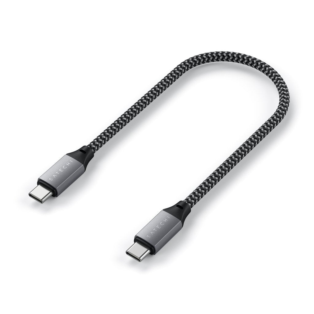 Кабел Satechi, USB-C/USB-C, 25 см, сив