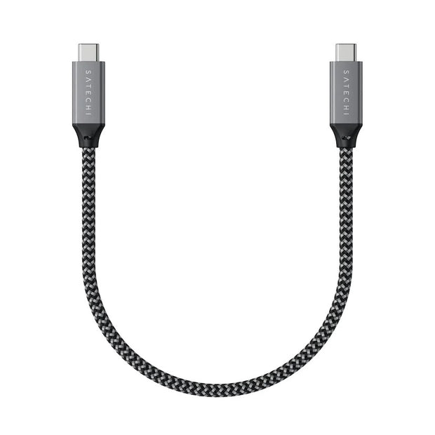Кабел Satechi, USB4 C/C, плетен, 25 см, сив