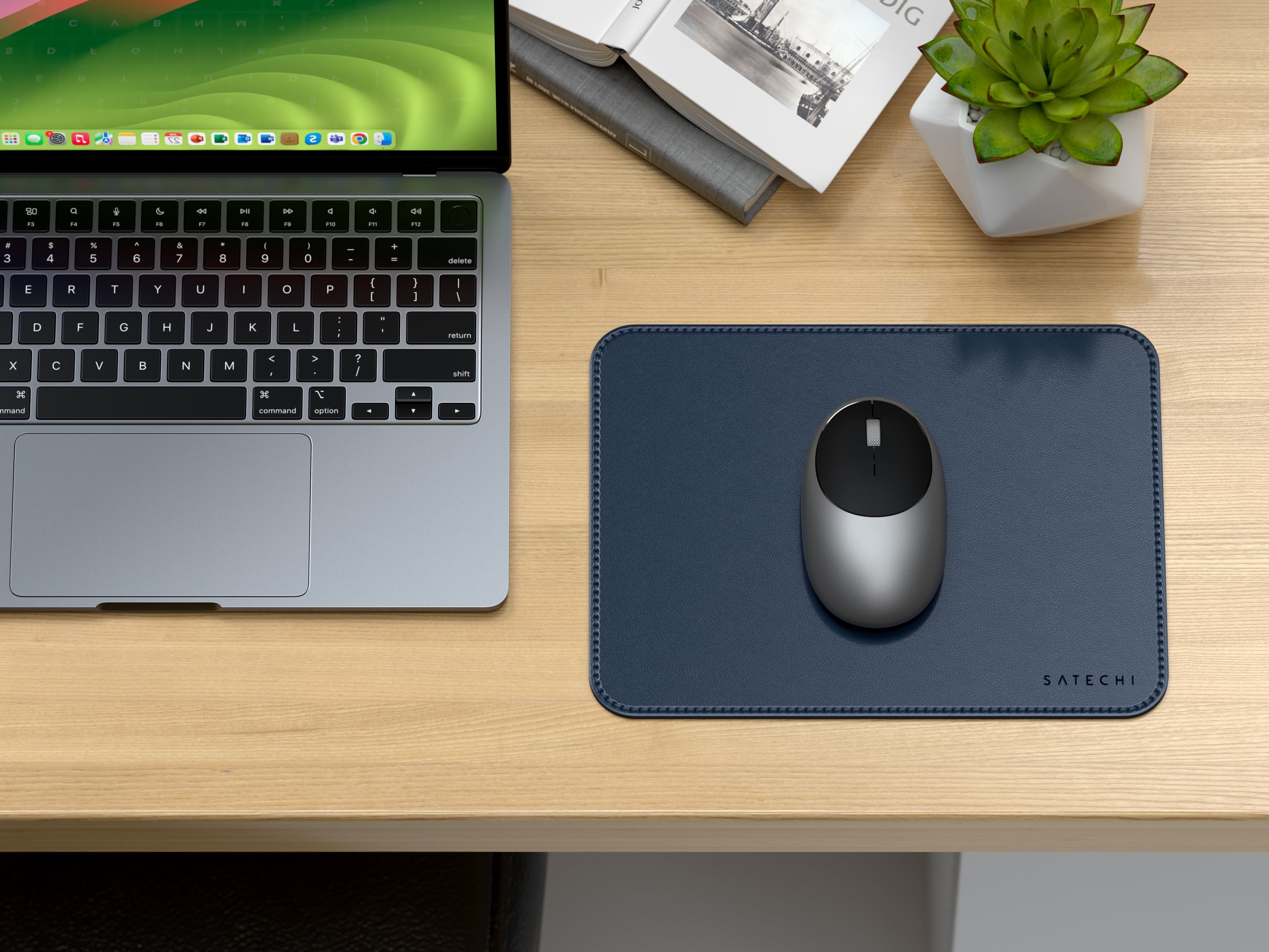 Подложка за мишка Satechi Vegan-Leather Premium Mouse Pad - син