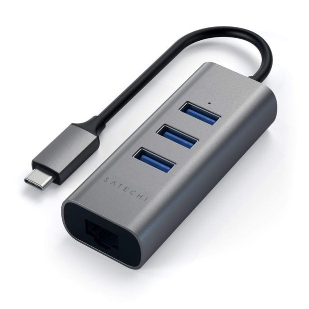 Satechi Aluminium Type-C Hub (3x USB 3.0, Ethernet) - Space Grey