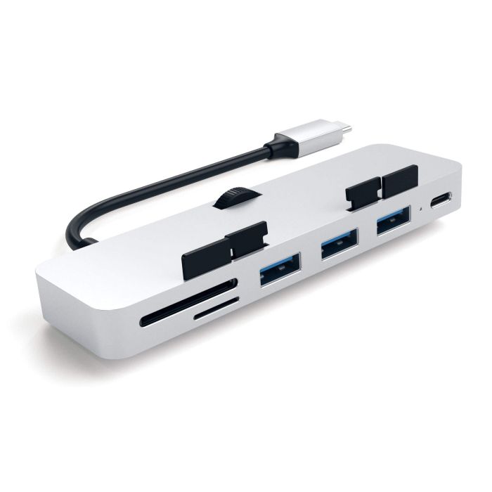 Satechi Aluminum Type-C CLAMP PRO Hub (3x USB 3.0, MicroSD) - Silver