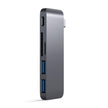 Satechi Aluminium Type-C Passthrough USB Hub (3x USB 3.0, MicroSD) - Space Grey