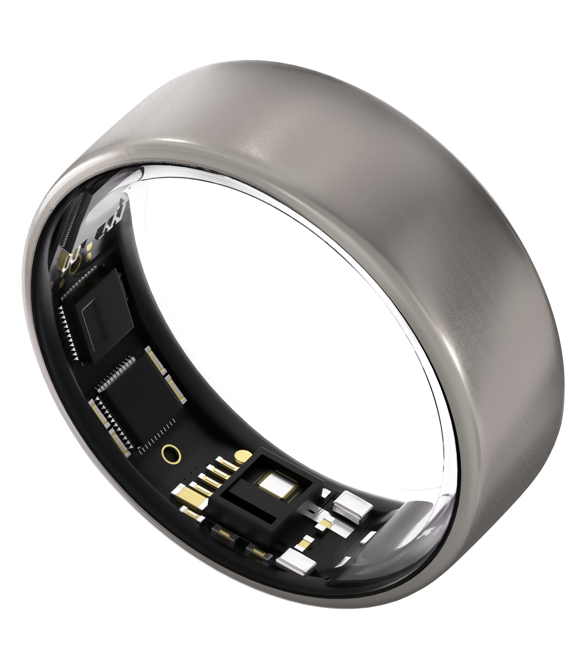 Ultrahuman Ring Air - Smart Ring, Charger, USB Cable / Size-10- Raw Titanium