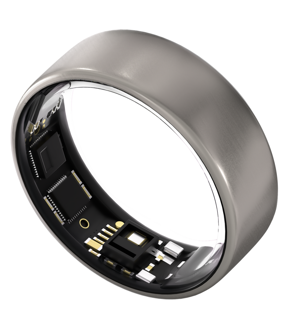 Ultrahuman Ring Air - Smart Ring, Charger, USB Cable / Size-10- Raw Titanium