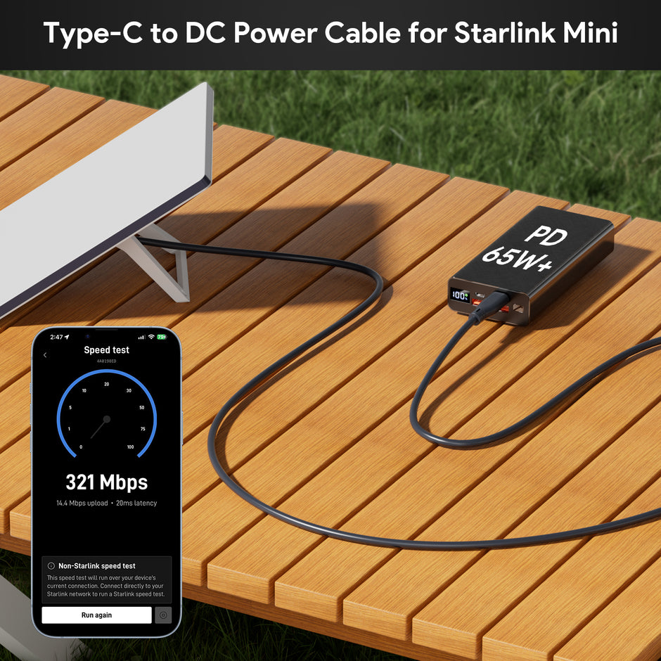 USB-C към DC кабел за Starlink Mini – 2 м / 5 м / 10 м