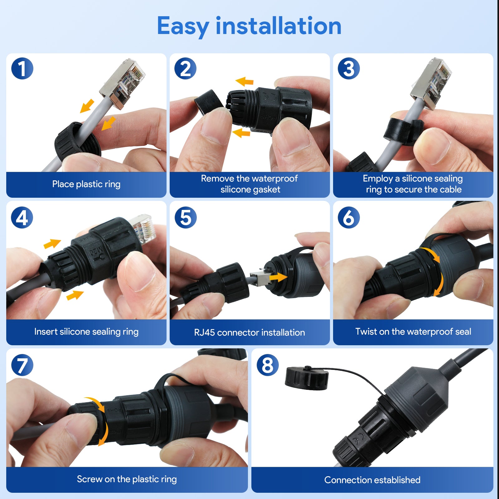 RJ45 водоустойчив кабел-конектор за Starlink V3 / V4 – 0.5 м