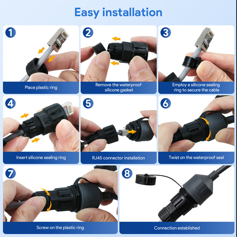 RJ45 водоустойчив кабел-конектор за Starlink V3 / V4 – 0.5 м