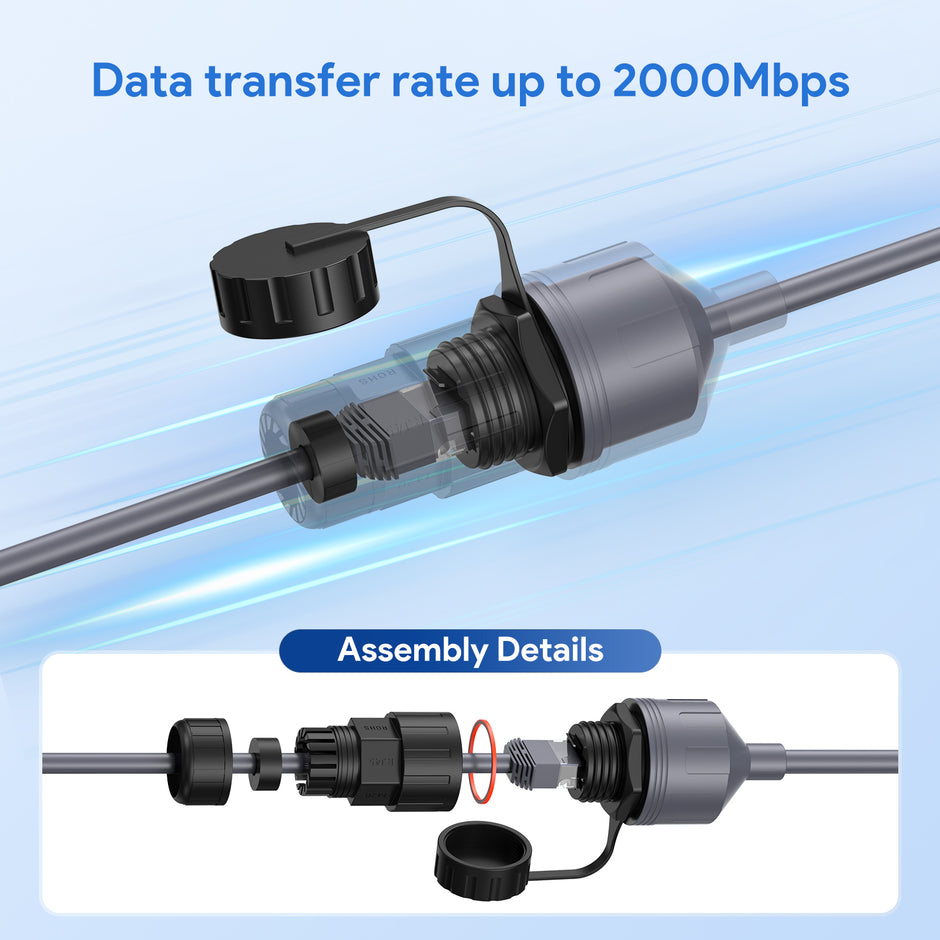 RJ45 водоустойчив кабел-конектор за Starlink V3 / V4 – 0.5 м