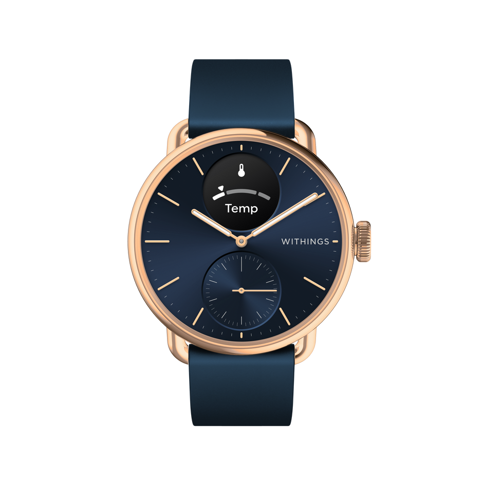 Смарт часовник Withings ScanWatch 2 38mm Blue с ECG, SpO2 и температурен сензор