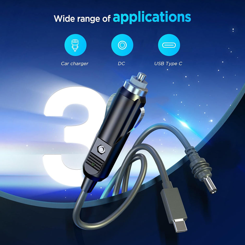 5 м захранващ кабел за Starlink Mini с USB-C, DC и 12V автоадаптер