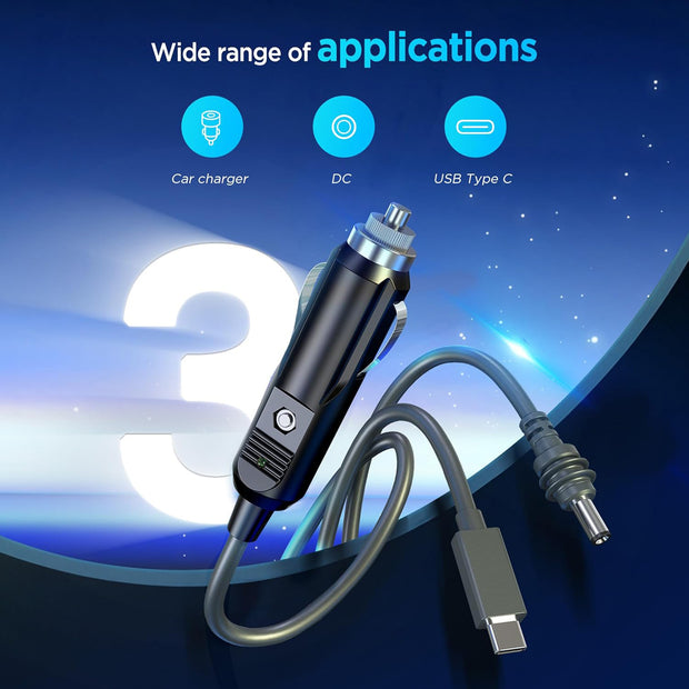 5 м захранващ кабел за Starlink Mini с USB-C, DC и 12V автоадаптер
