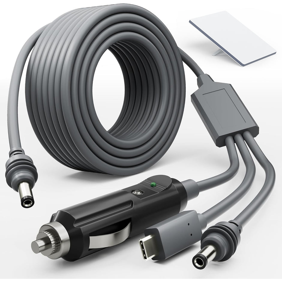 5 м захранващ кабел за Starlink Mini с USB-C, DC и 12V автоадаптер